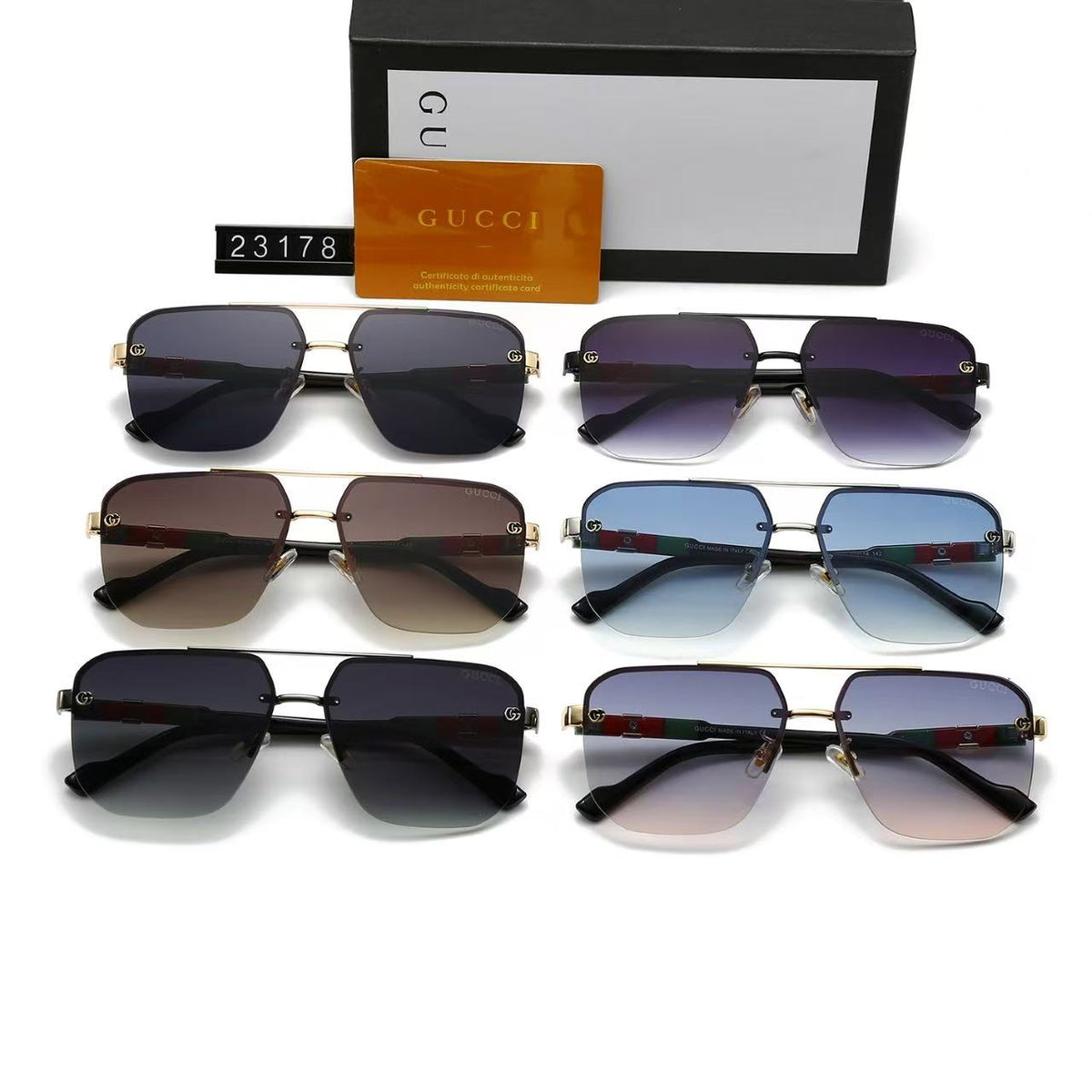The hottest 6-color square rimless sunglasses