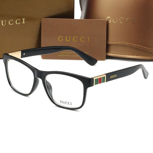 Fashion Striped Color Block Frame Glasses