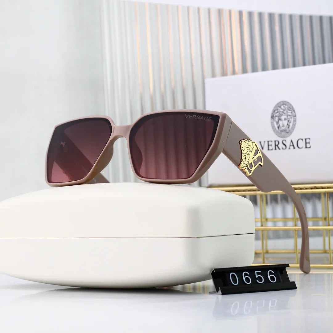 7 colors square frame anti-ultraviolet cat-eye sunglasses 0656