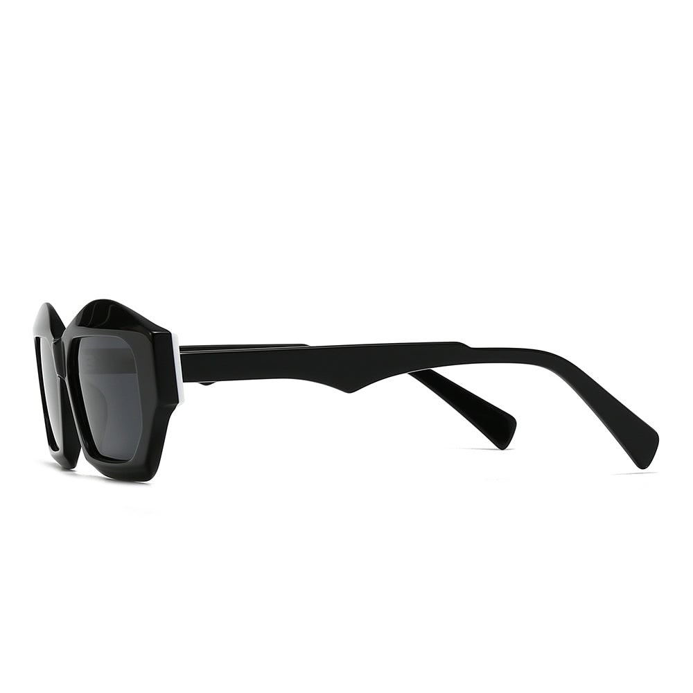 Vintage patchwork acetate polygonal cat-eye sunglasses