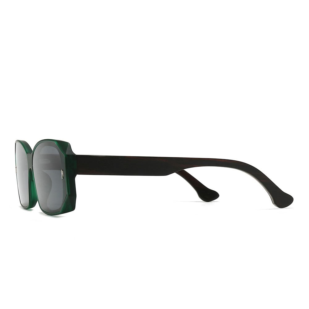 Dollger Square Wooden Temples Retro Sunglasses