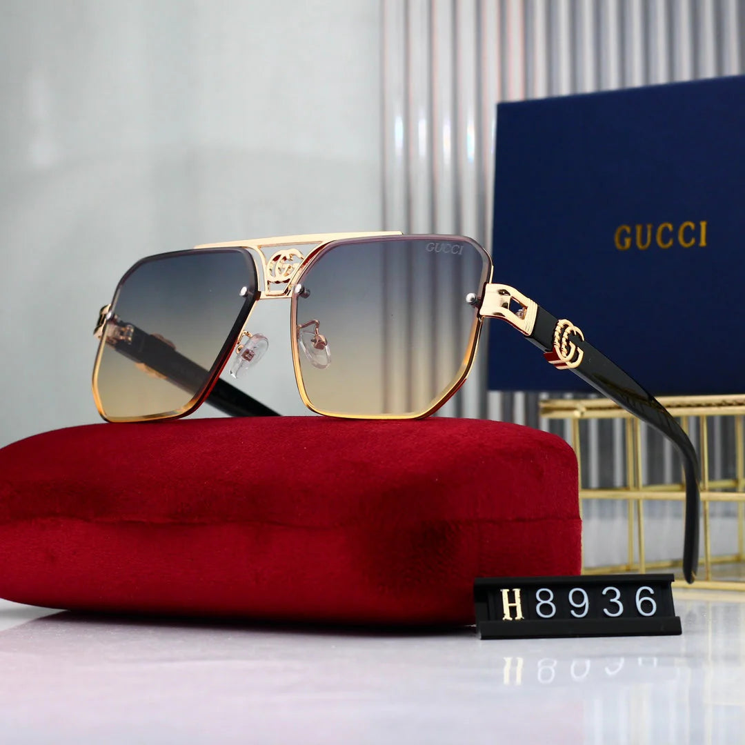 "Fashion Metal Logo Polygon Sunglasses 8936"