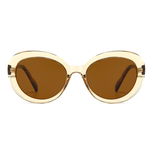 Round Retro Cat-Eye Tinted Sunglasses