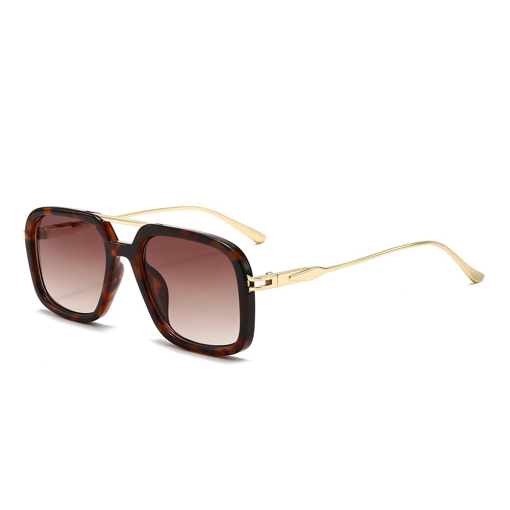 Dollger Oversized Square Aviator Tinted Sunglasses