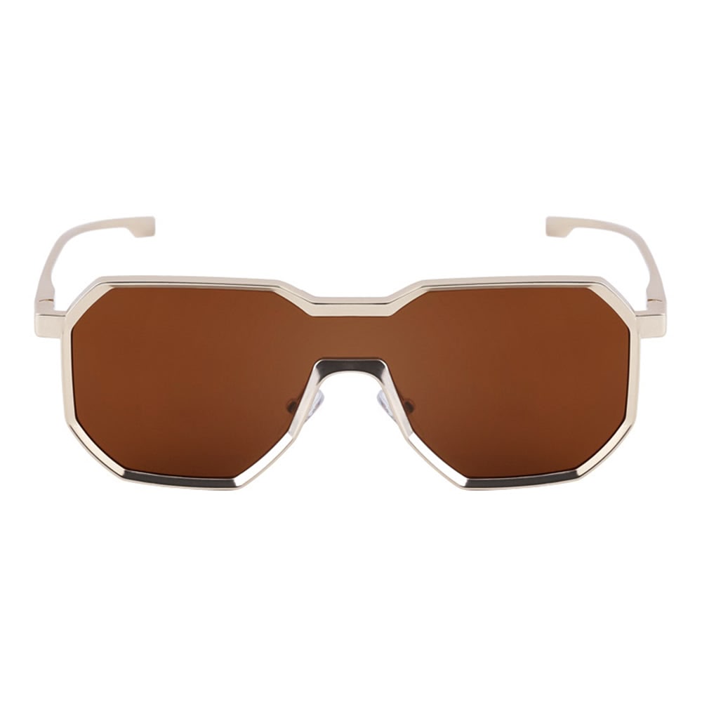 Punk style one piece large frame polygonal trendy sunglasses