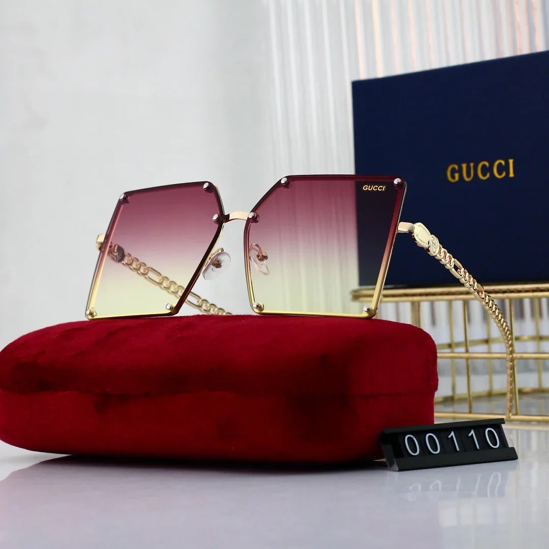 6-color square popular high-definition lens metal sunglasses 00110