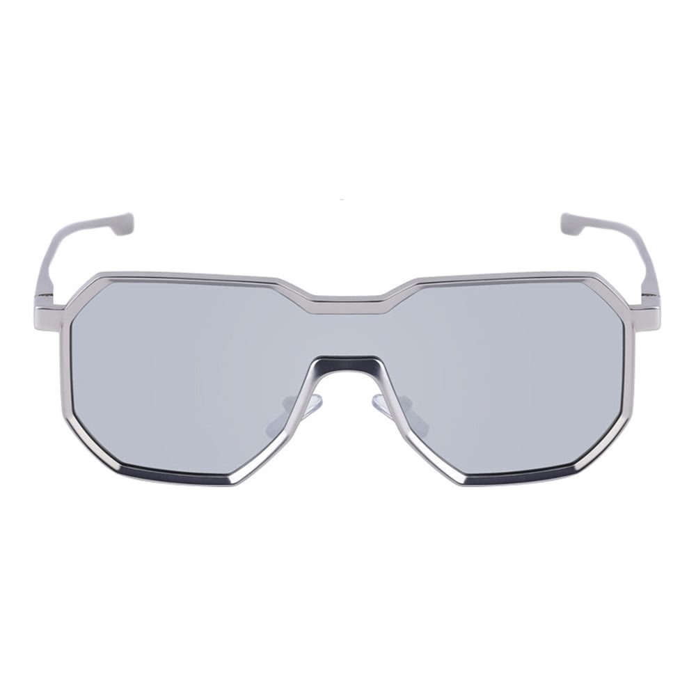 Punk style one piece large frame polygonal trendy sunglasses