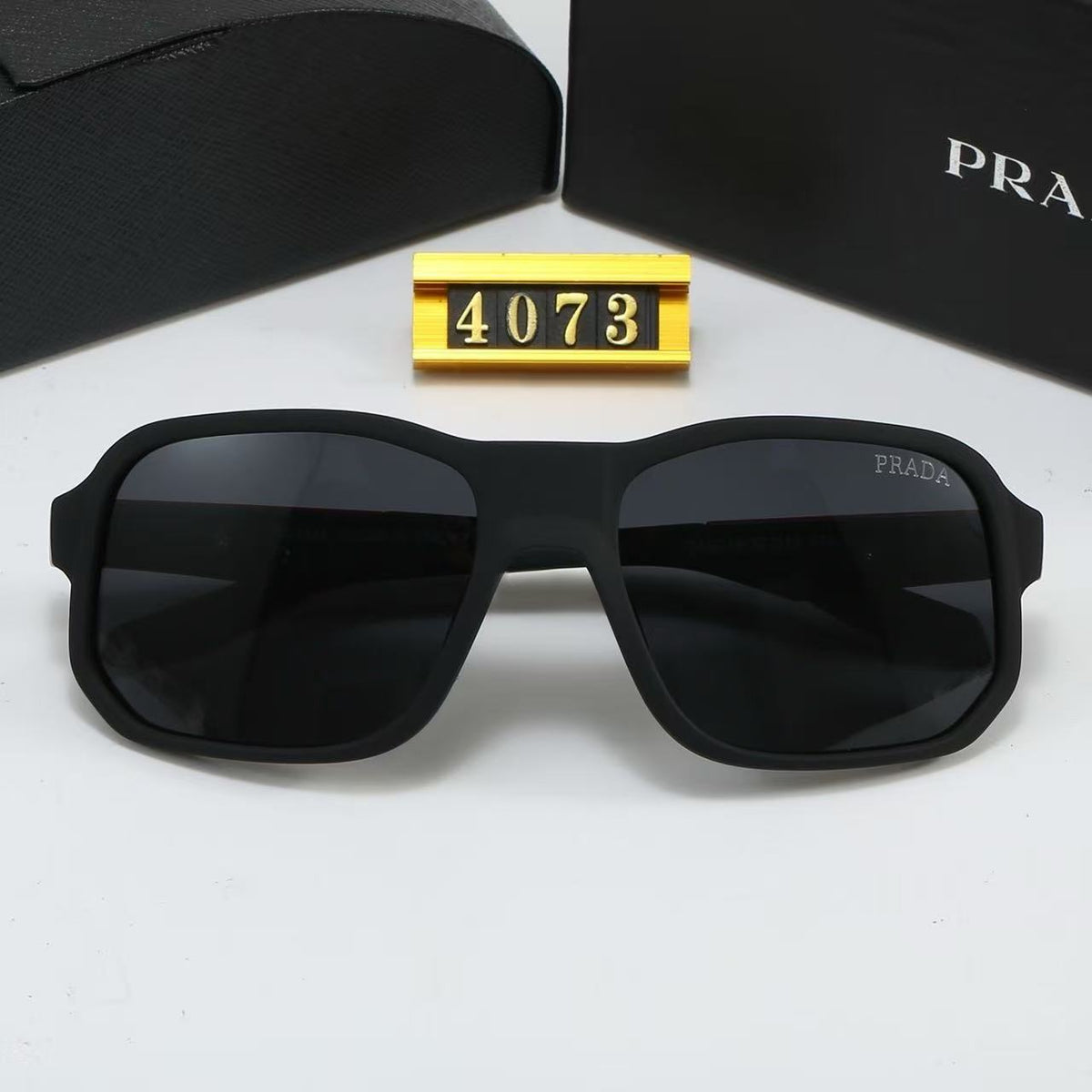 Matte Black Square Sunglasses