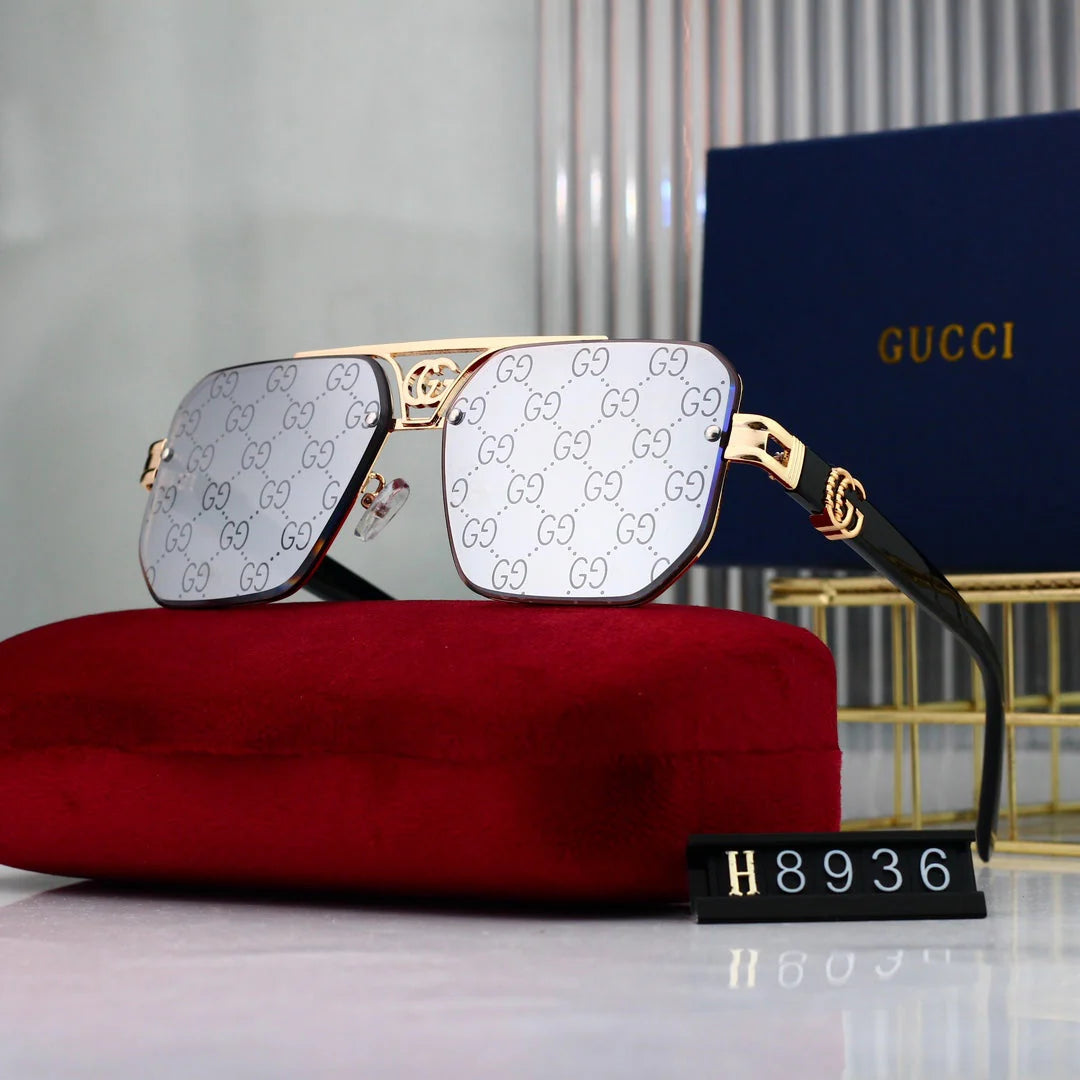 "Fashion Metal Logo Polygon Sunglasses 8936"
