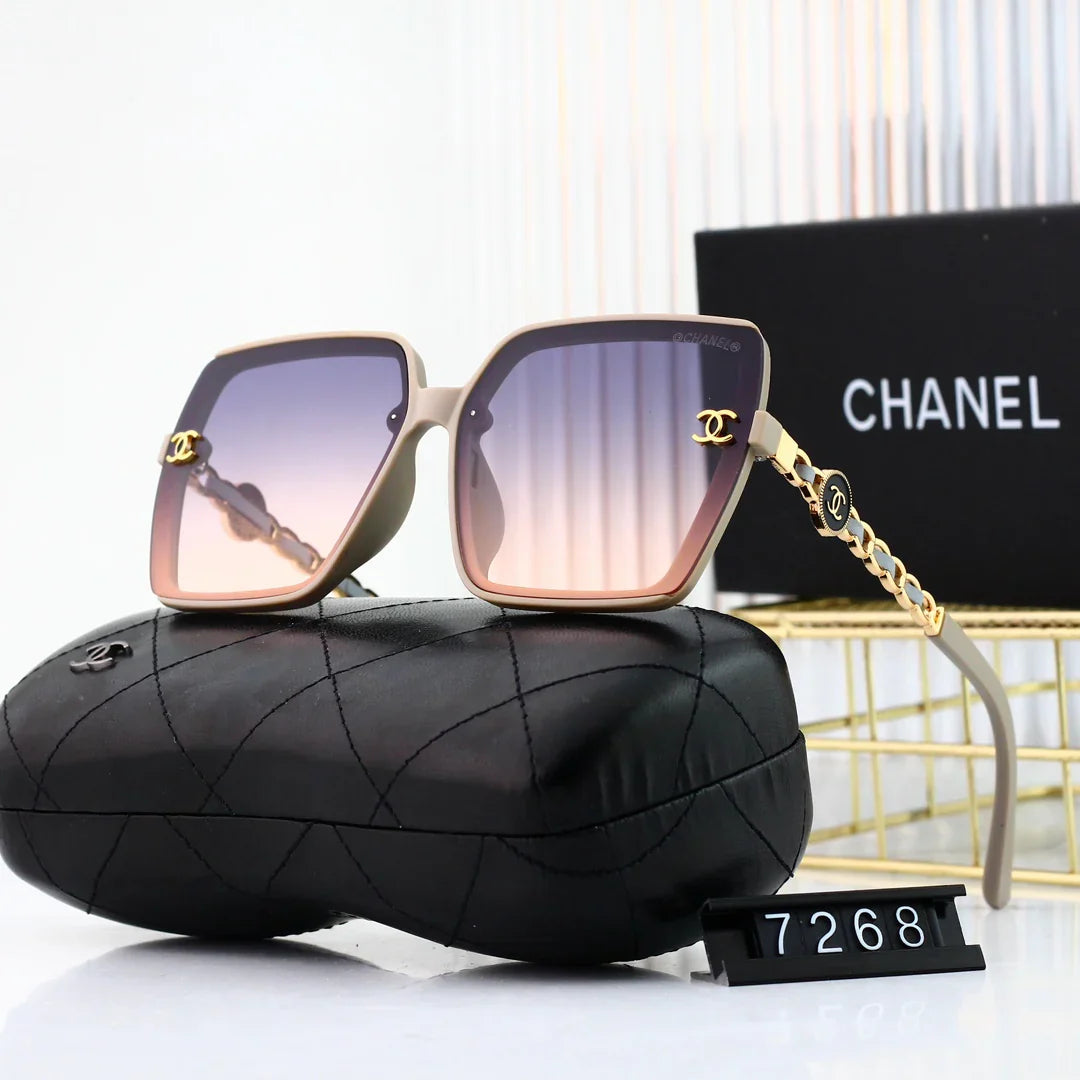 5-color Polaroid nylon HD lenses frameless design sunglasses 7268