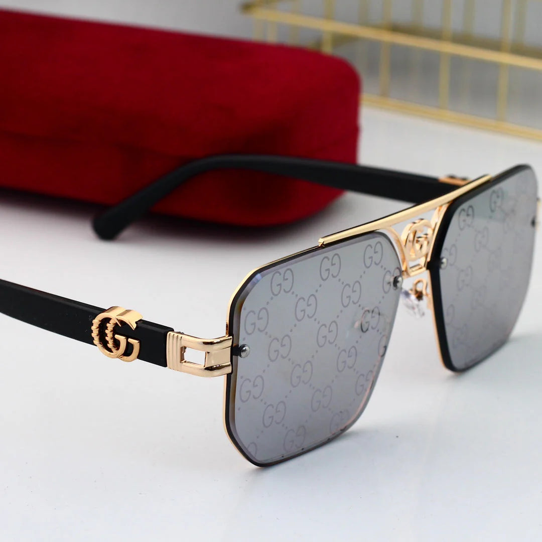 "Fashion Metal Logo Polygon Sunglasses 8936"