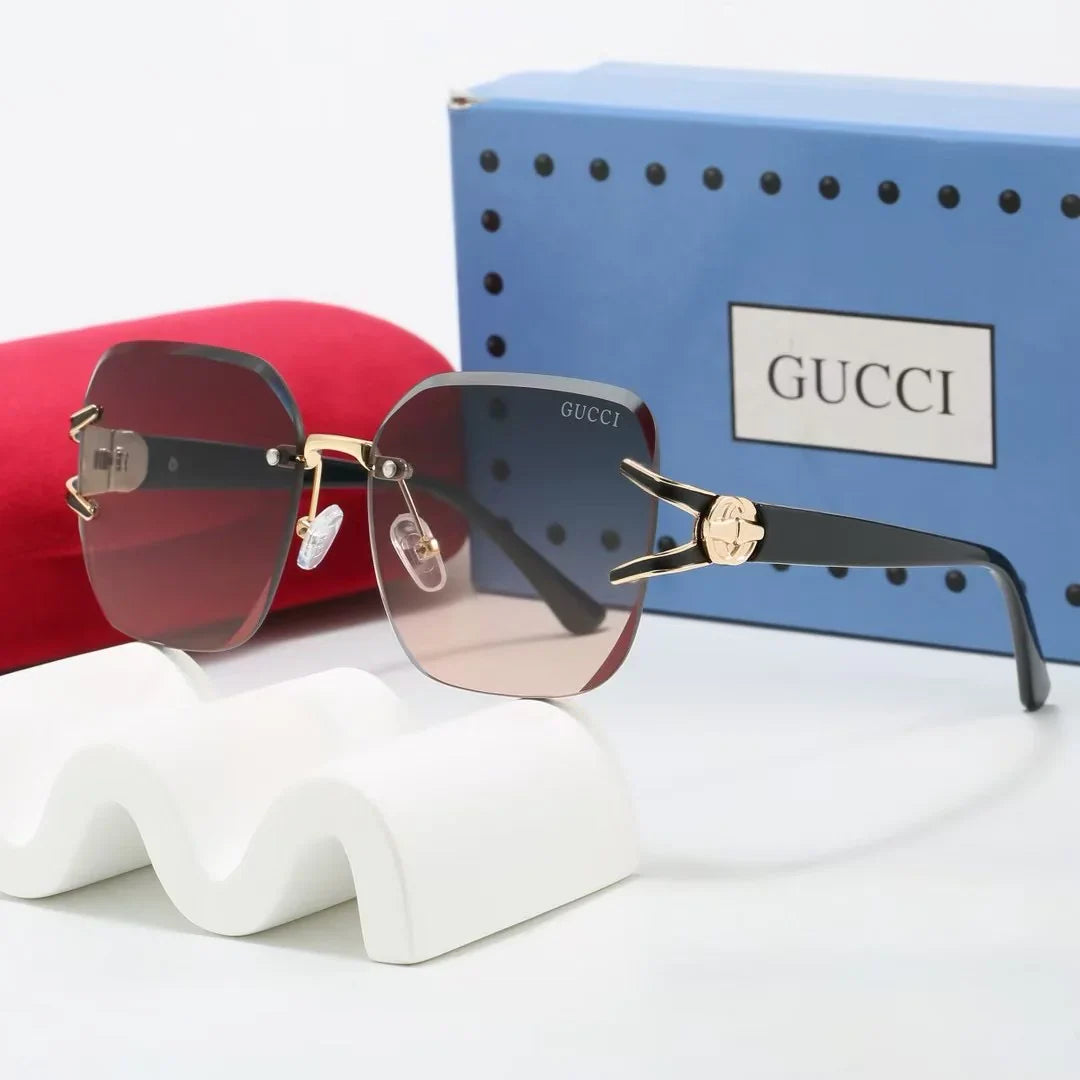 Gradient frameless thin sunglasses