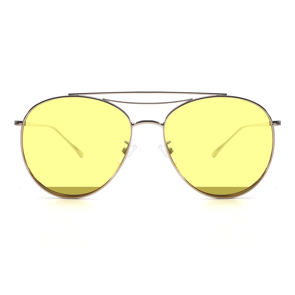 Dollger Polished Silver Aviator Sunglasses