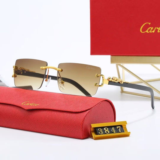 "Leopard Head" Series Rimless Sunglasses