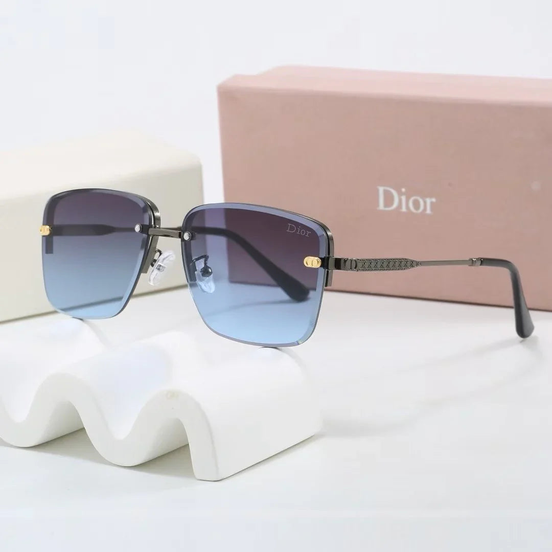 Gradient two-tone metal sunglasses