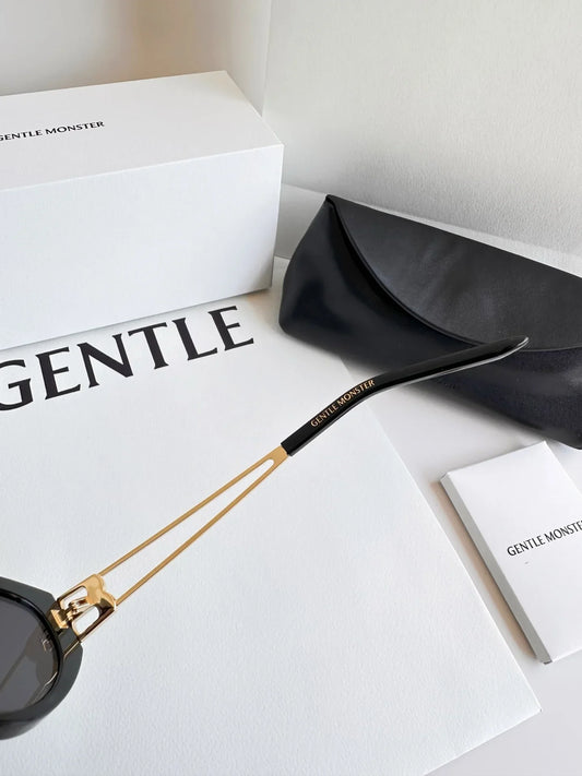 Cat-eye sunglasses with high-definition nylon lenses and metal temples