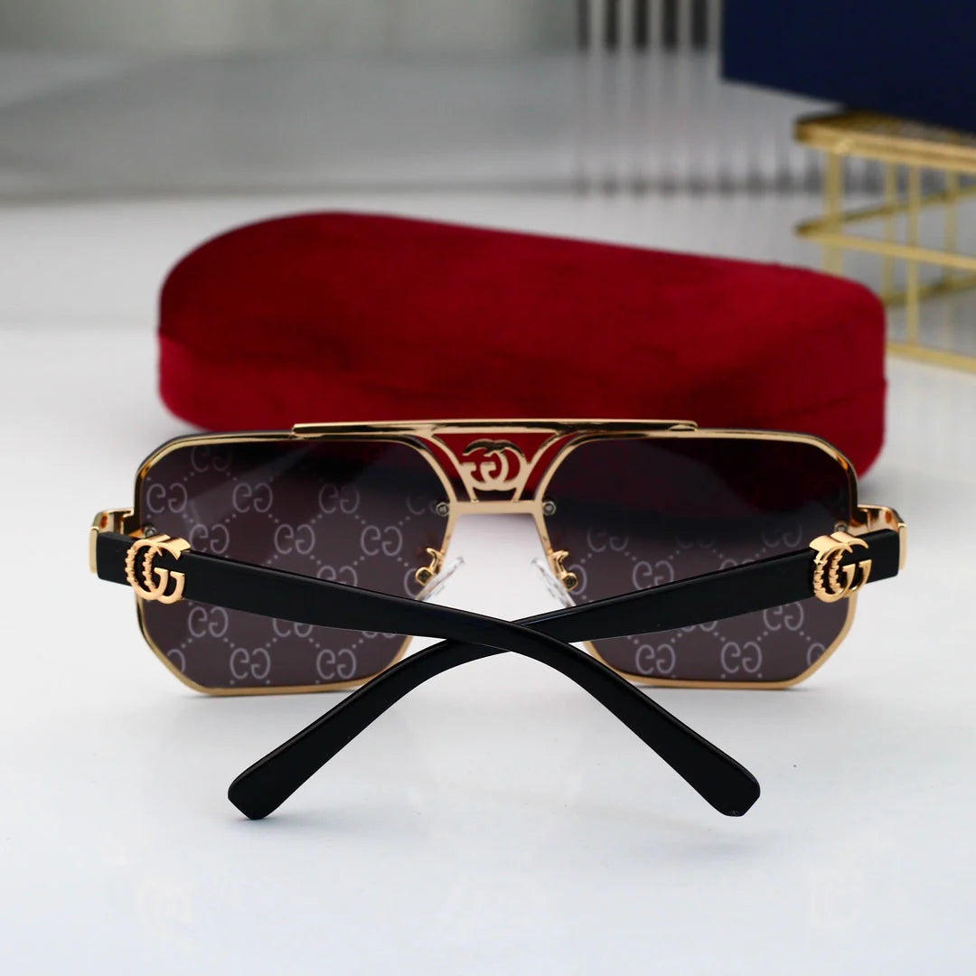 "Fashion Metal Logo Polygon Sunglasses 8936"