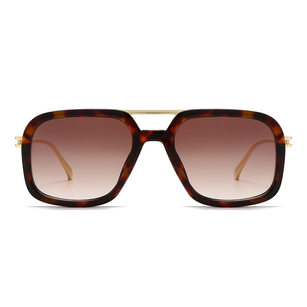 Dollger Oversized Square Aviator Tinted Sunglasses