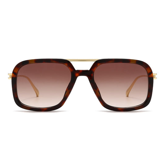 Dollger Oversized Square Aviator Tinted Sunglasses