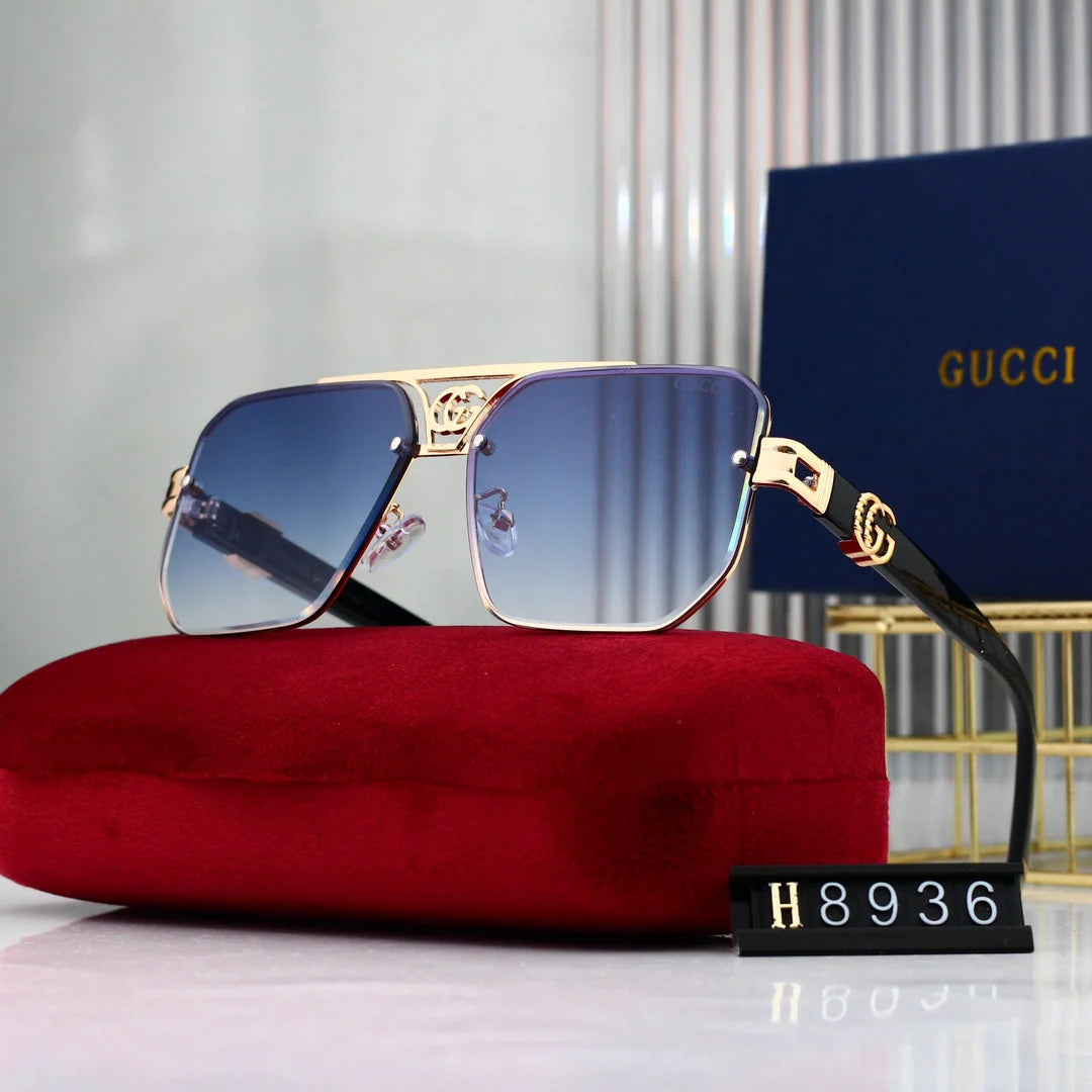 "Fashion Metal Logo Polygon Sunglasses 8936"