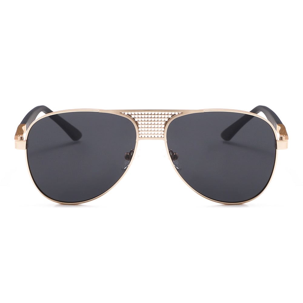 Dollger Silver and Lavender Gradient Aviator Sunglasses