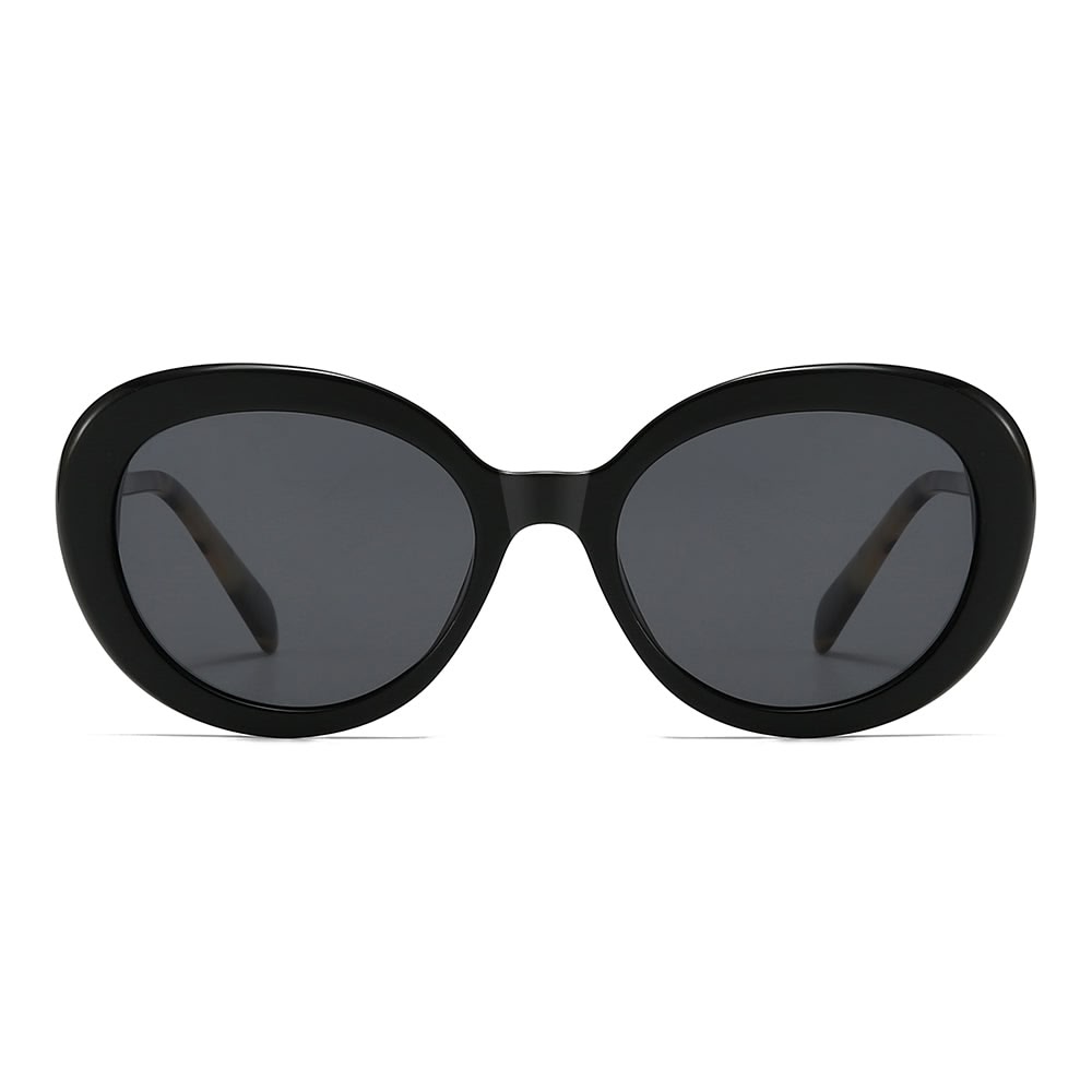 Round Retro Cat-Eye Tinted Sunglasses