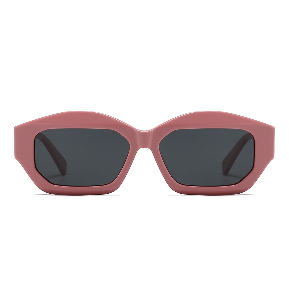 Vintage patchwork acetate polygonal cat-eye sunglasses