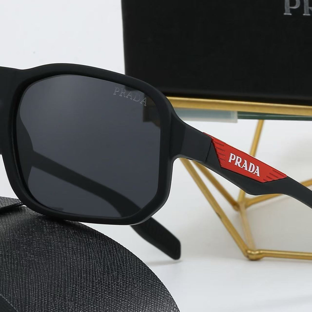 Matte Black Square Sunglasses