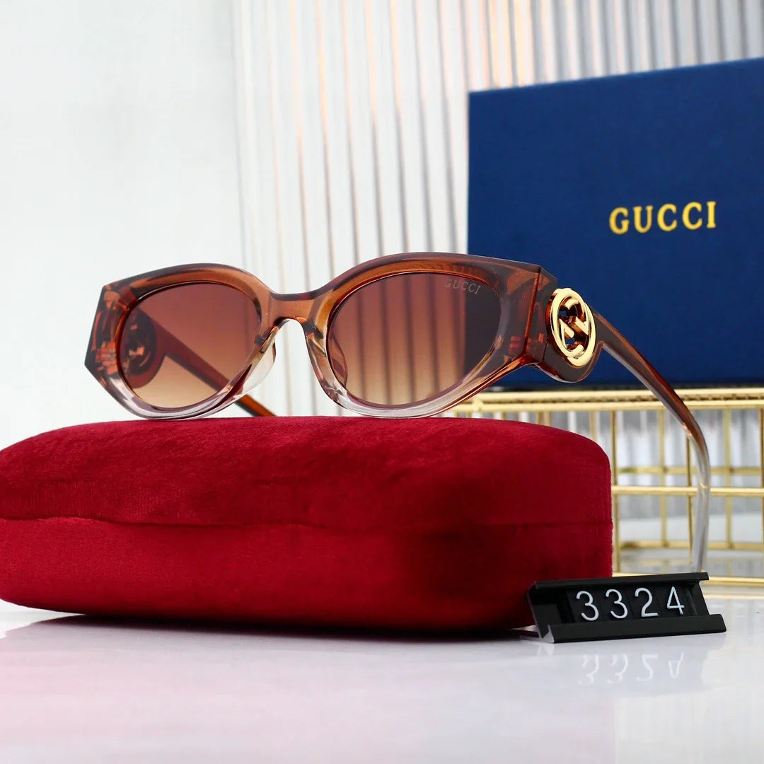 5 colors thin gold rim big logo sunglasses 546456