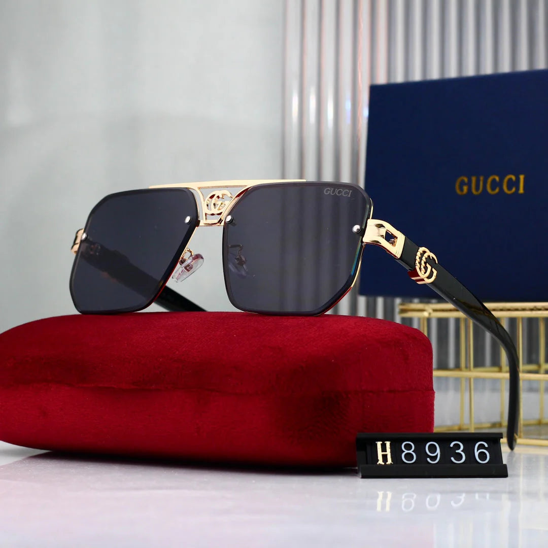 "Fashion Metal Logo Polygon Sunglasses 8936"