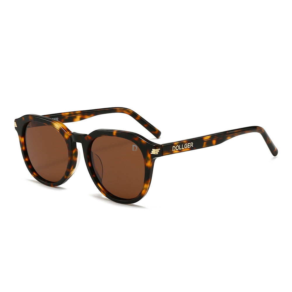 Dollger Black Retro-Vintage Round Tinted Sunglasses