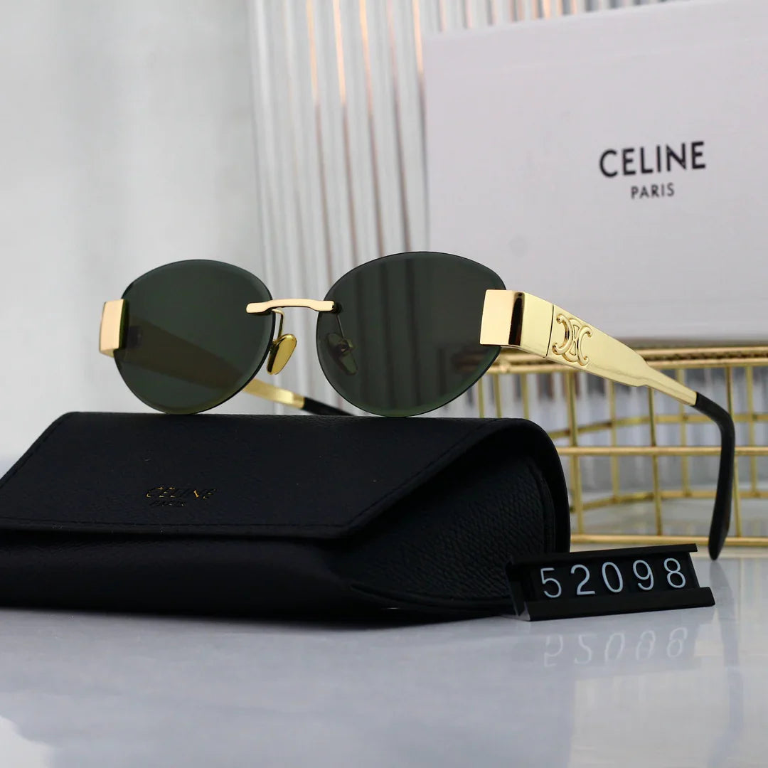 6-color frameless oval metal sunglasses 52098