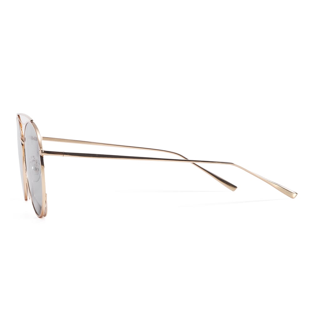 Dollger Polished Silver Aviator Sunglasses