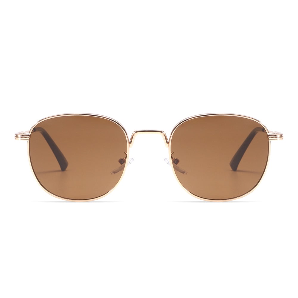 Dollger Rose Gold Retro-Vintage Round Tinted Sunglasses