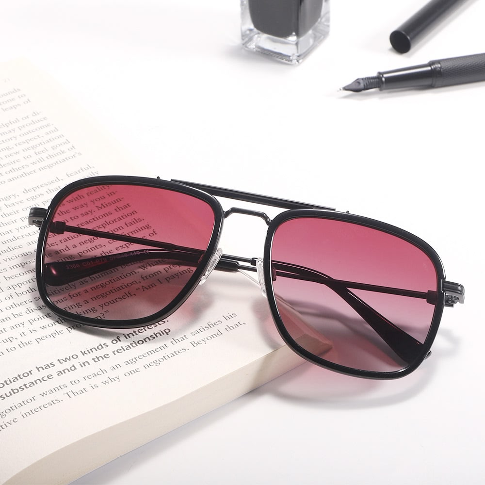 Dollger Square Aviator Black Sunglasses