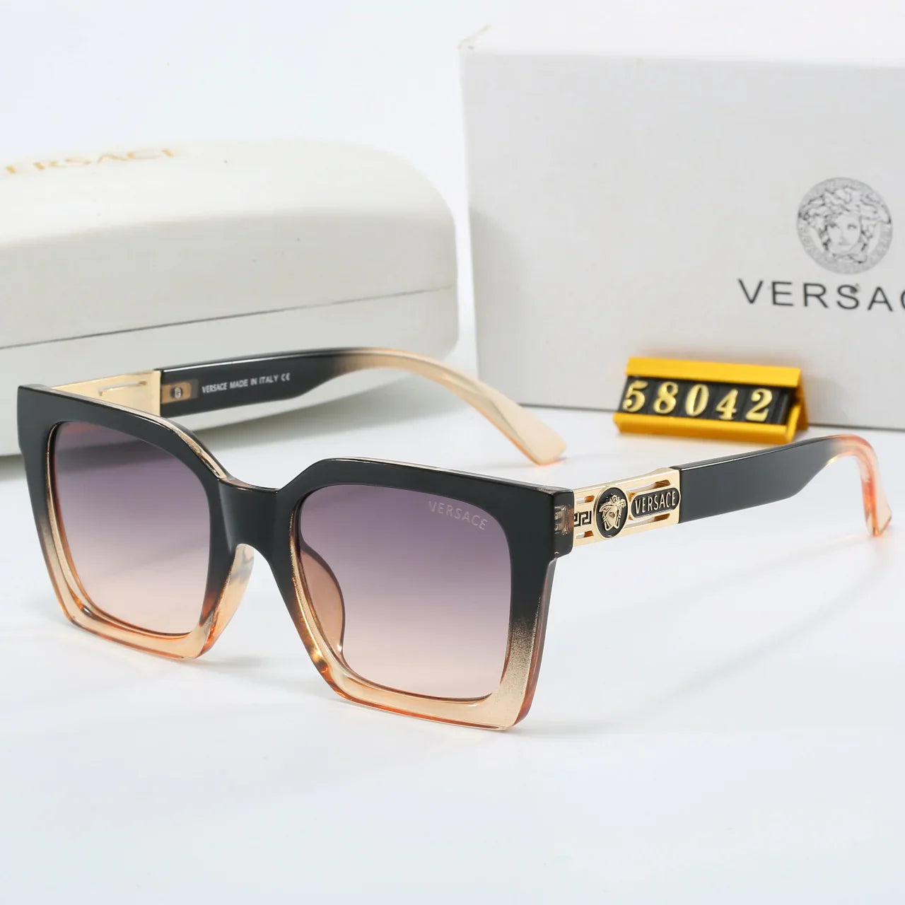 5 Color Trendy Square Frame Sunglasses  58042