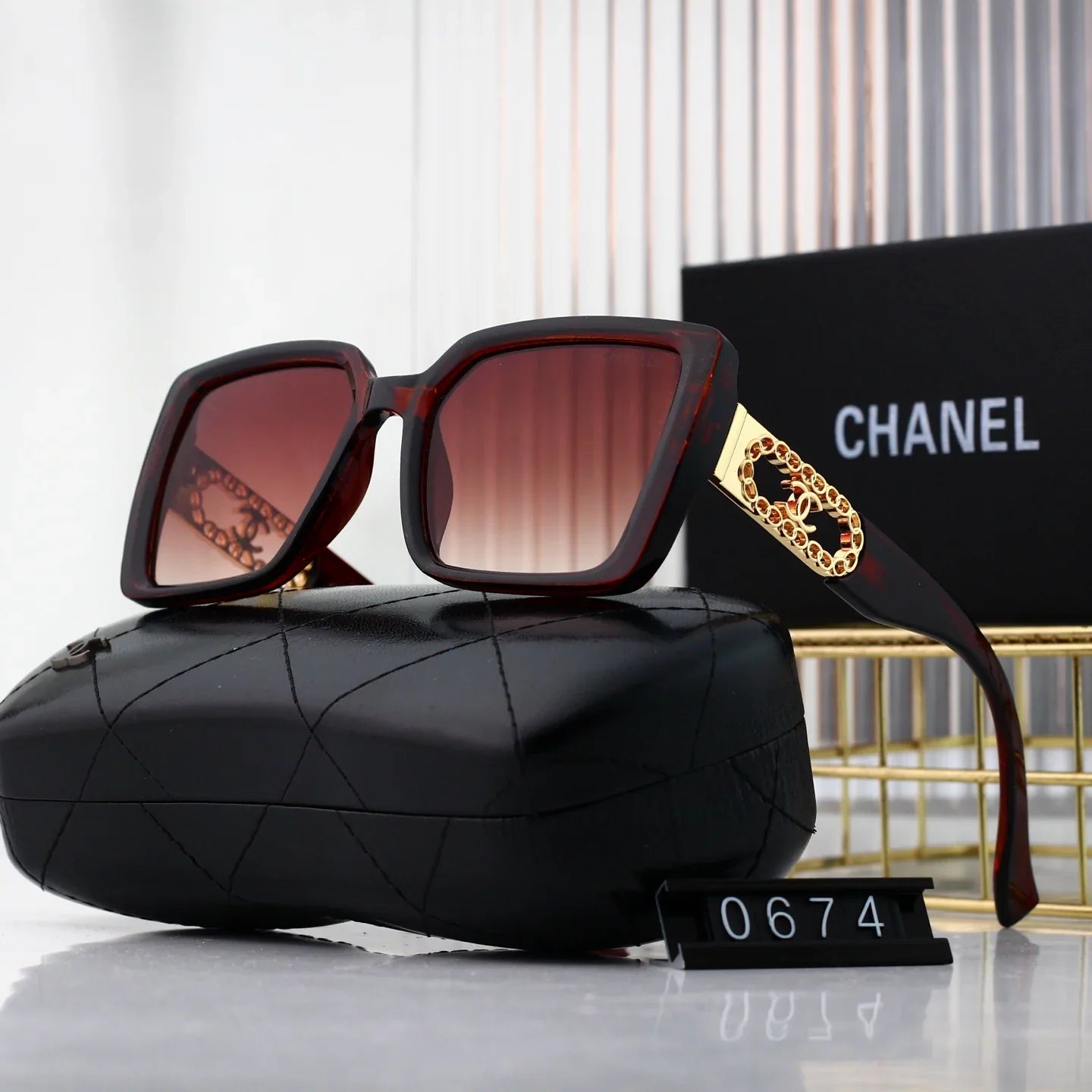 Square full frame new sunglasses 0674