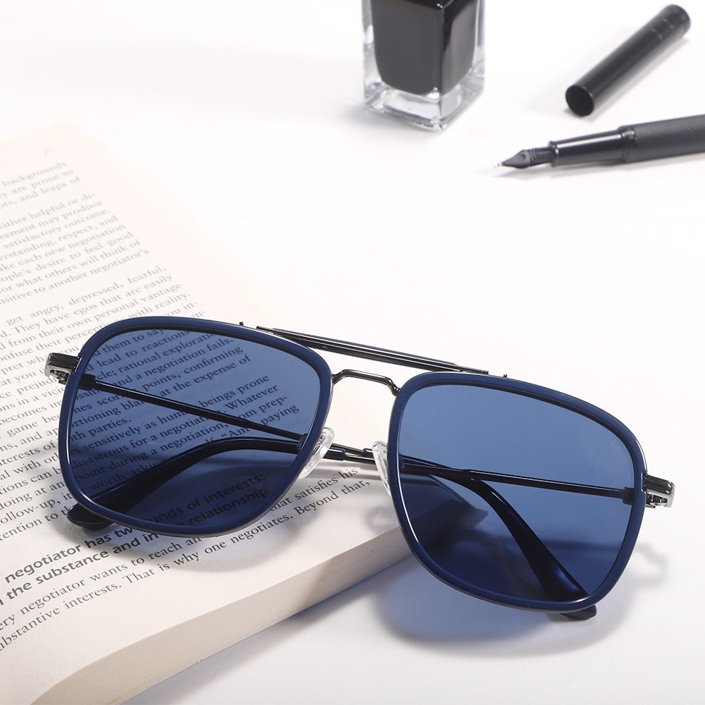 Dollger Square Aviator Black Sunglasses