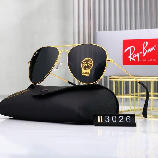 Tempered high-definition glass gradient color-coated aviator sunglasses
