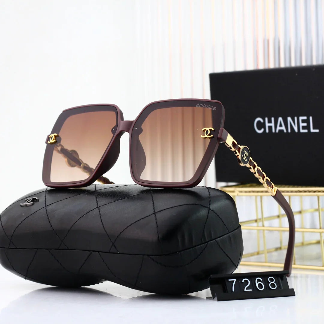 5-color Polaroid nylon HD lenses frameless design sunglasses 7268