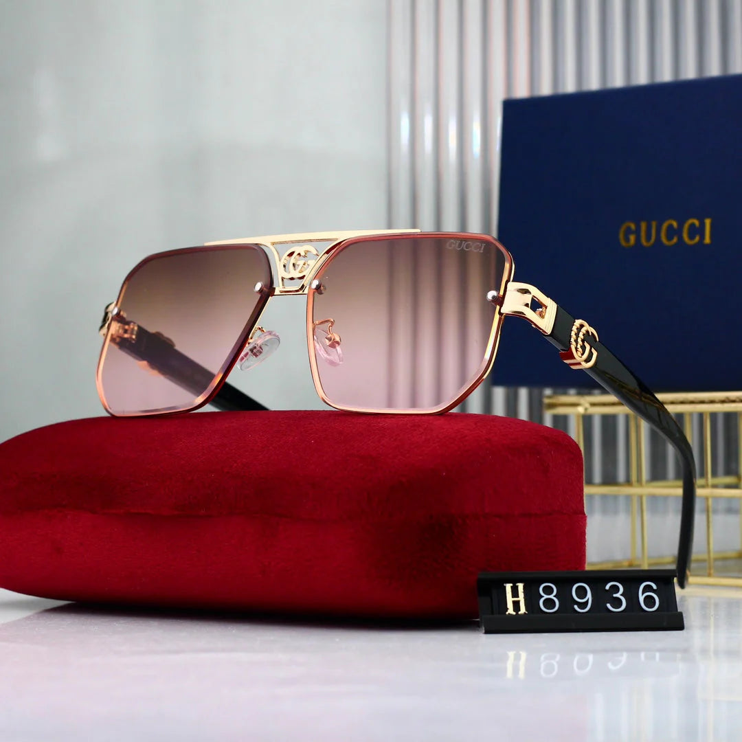 "Fashion Metal Logo Polygon Sunglasses 8936"