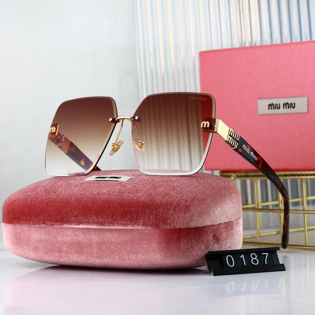 6-color high-definition lens frameless design sunglasses 0187