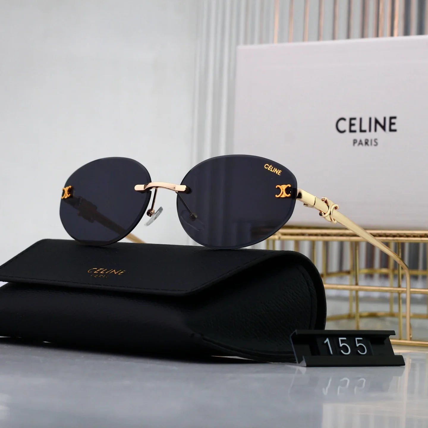Hot sale metal frameless sunglasses 155