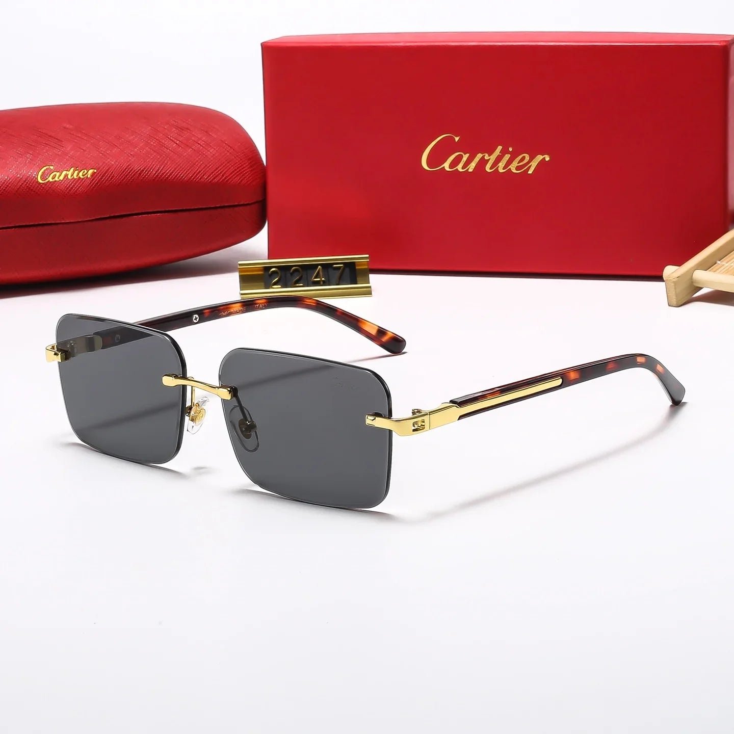 5 colors new frameless plain sunglasses 2246