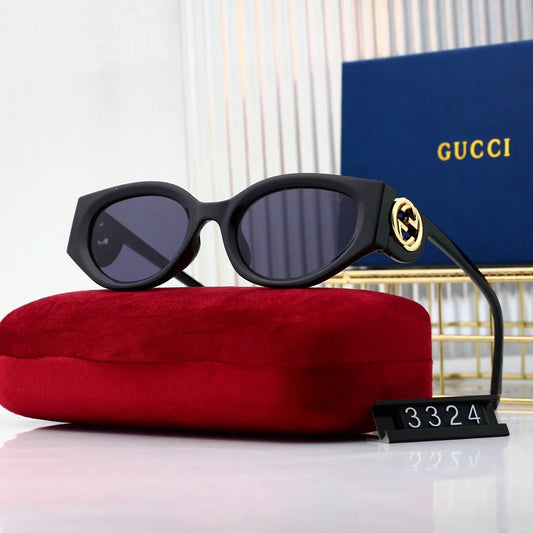 5 colors thin gold rim big logo sunglasses 546456