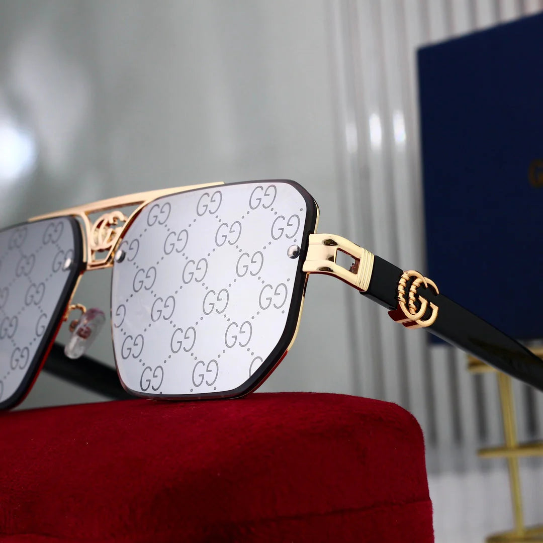 "Fashion Metal Logo Polygon Sunglasses 8936"