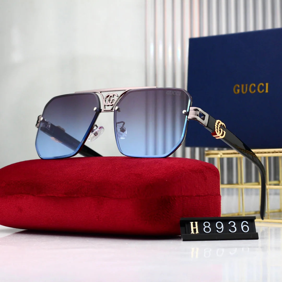 "Fashion Metal Logo Polygon Sunglasses 8936"