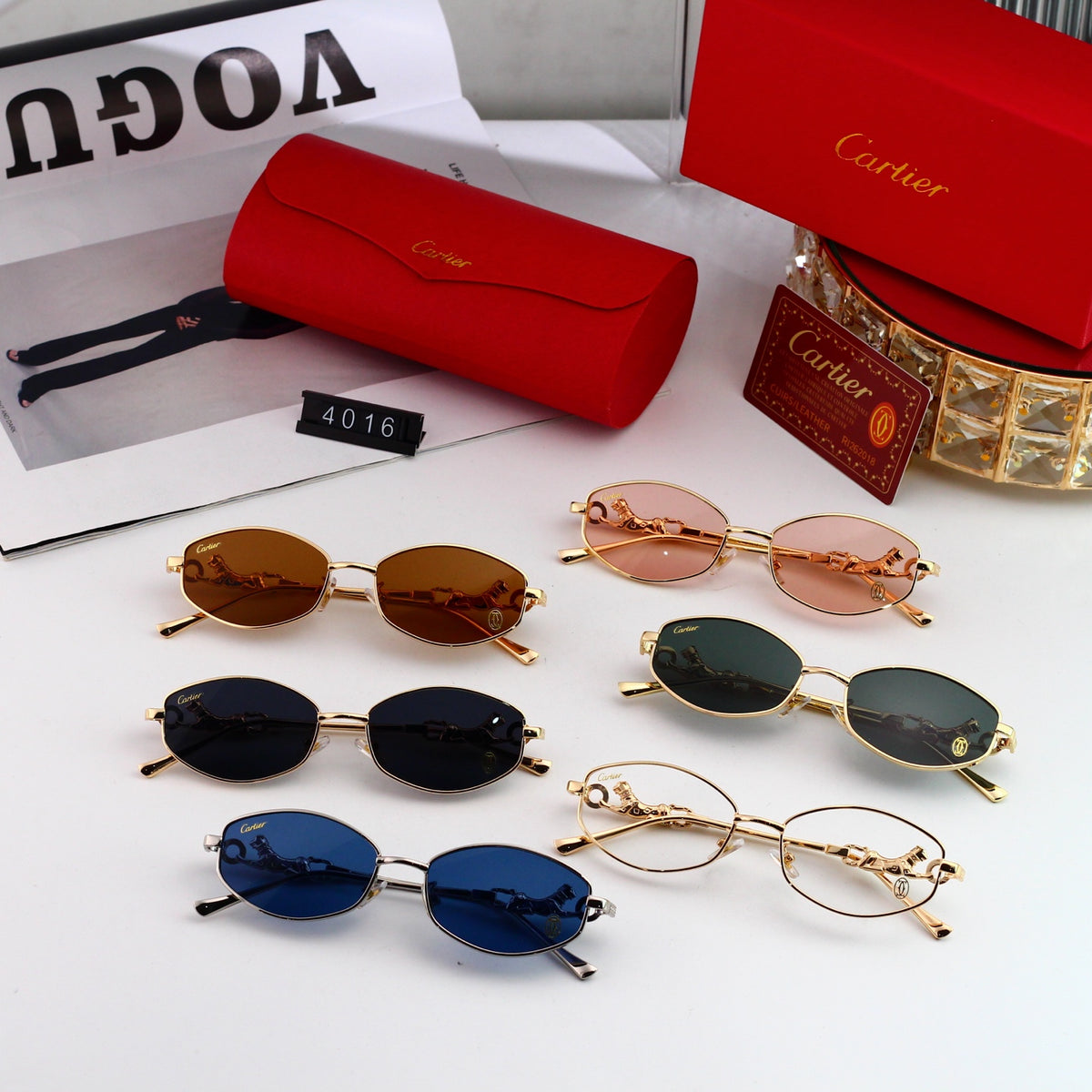 Vintage Oval Metal Sunglasses with Panther Accent