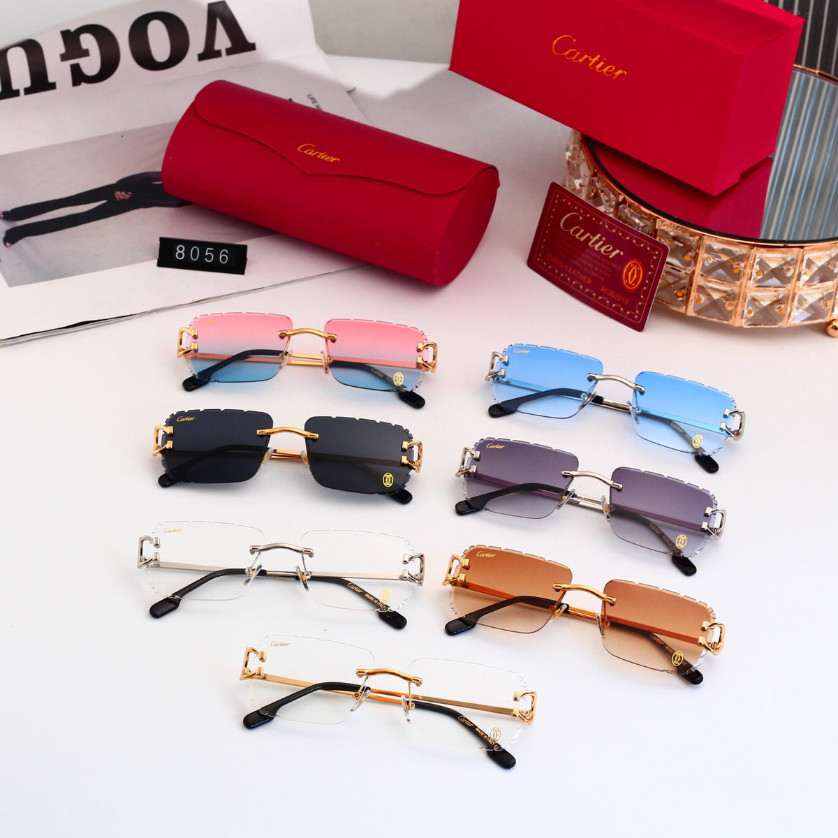 6-Color Diamond-Cut Sunglasses 8056