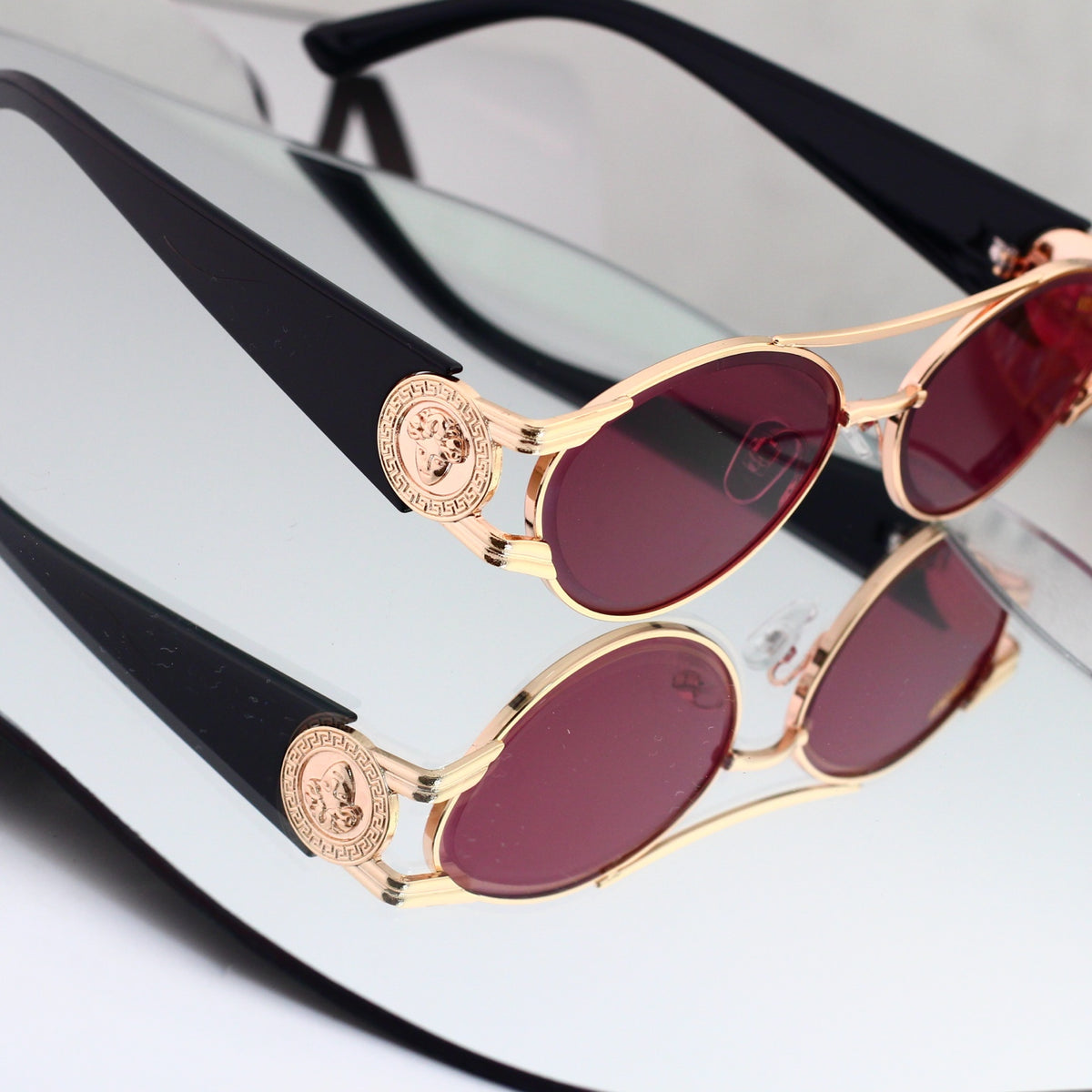Multicolored round-frame sunglasses